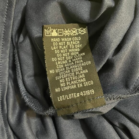 R & M RICHARDS‎ Womens Sz 6 PETITE Off-The-Shoulder Shimmer Lace Gown Navy Blue - Picture 12 of 13